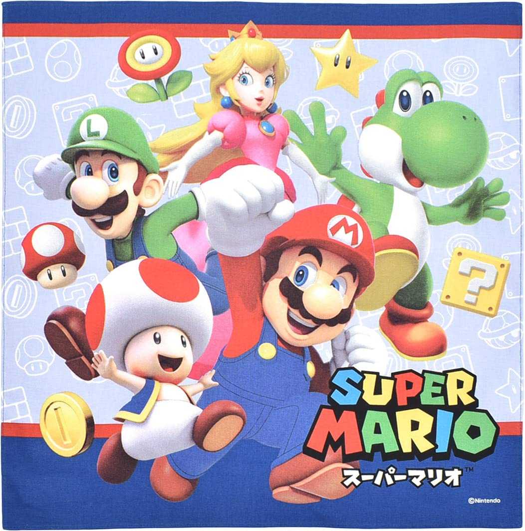 【任天堂】日本進口瑪利歐主角群手帕/MARIO