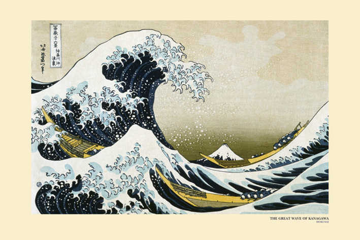 【浮世繪】神奈川沖浪裏 英國進口海報 葛飾北齋 Hokusai (Great Wave off Kanagawa)