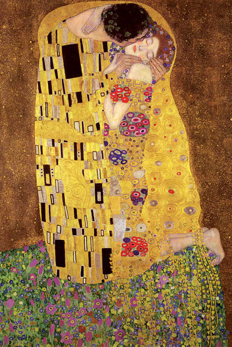 克林姆《吻》英國進口海報 Gustav Klimt