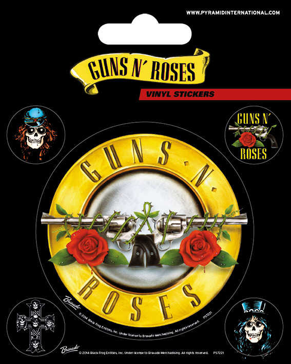 槍與玫瑰Guns N\u0027 Roses (Bullet Logo) - 英國進口貼紙組