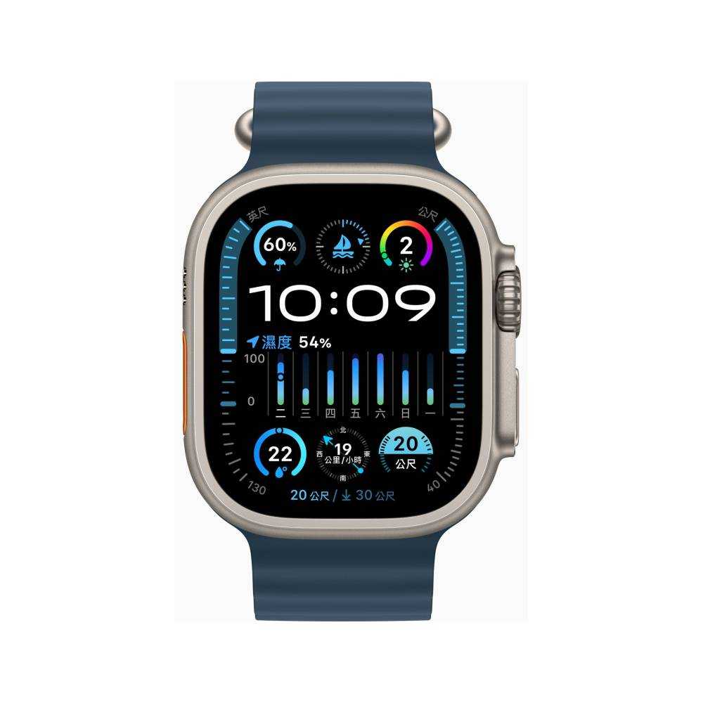 【現貨】Apple Watch Ultra 2 GPS+行動網路 49mm 鈦金屬錶殼-藍色海洋錶帶 智慧手錶