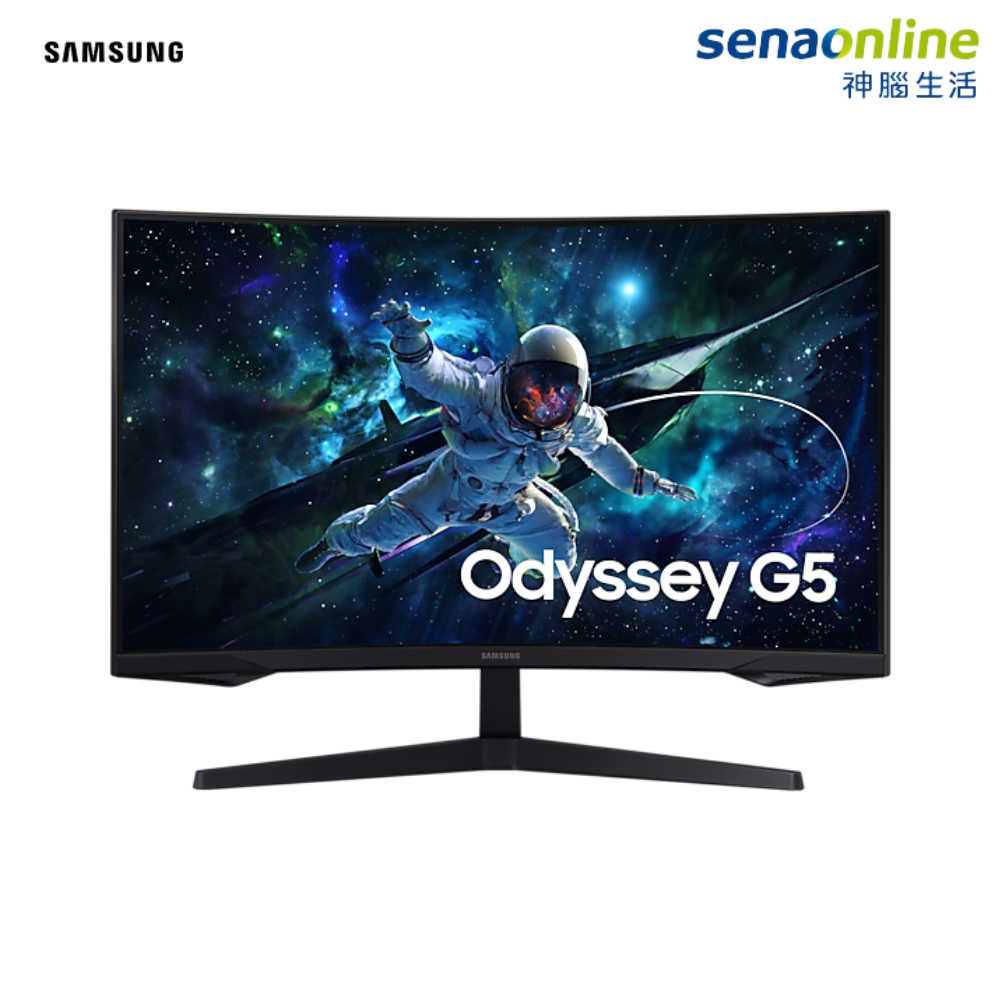 【領券再折】[贈100禮券]SAMSUNG Odyssey G5 32吋2K曲面電競螢幕 黑 S32CG552 2024