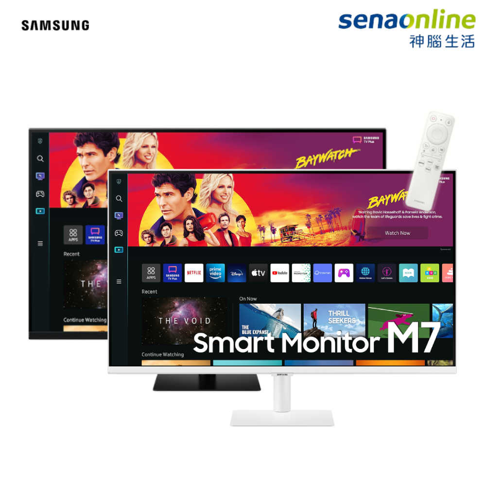 [贈無線鍵鼠]Samsung 32吋聯網智慧螢幕M7 黑/白 S32DM702UC S32DM703UC