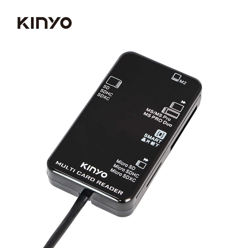 【KINYO】多合一晶片讀卡機 1.2米 KCR-6252