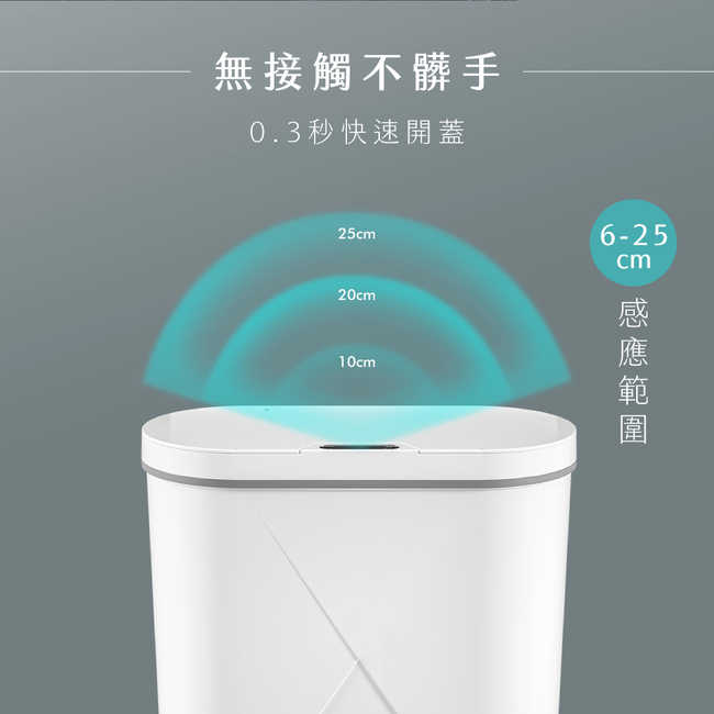【KINYO】15L智慧香氛感應垃圾桶 EGC-1255