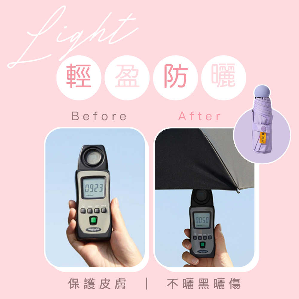 傘霸 超防曬繽紛馬卡龍黑膠五折傘