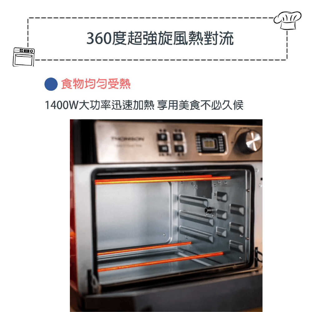 【THOMSON】22L多功能氣炸烤箱 TM-SAT22