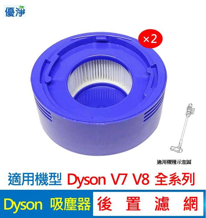 優淨 Dyson V7 V8 SV10 SV11系列吸塵器後置濾網*2入 副廠耗材 V8後置濾網