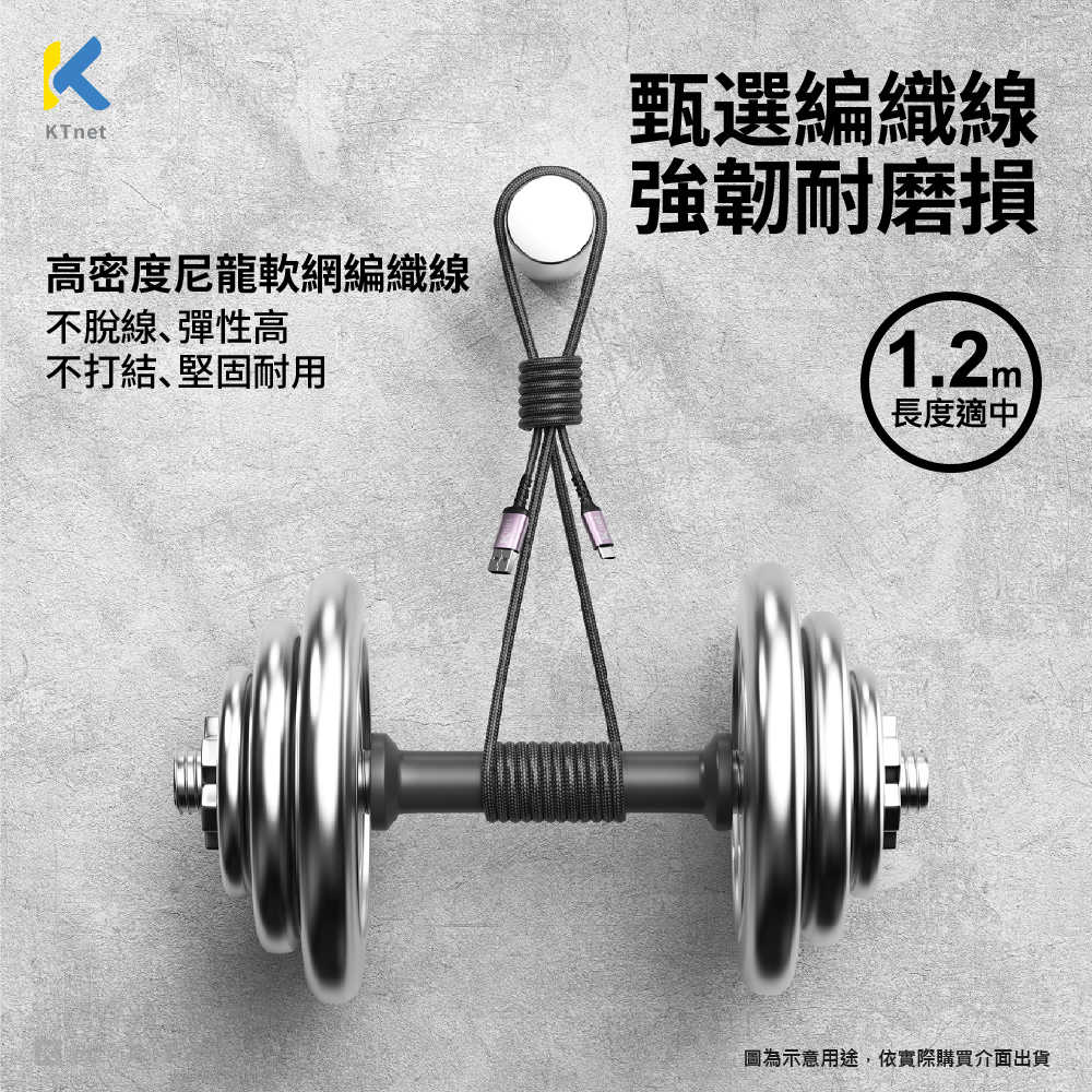 G81系列 USB-C/USB-蘋果Lightning快充傳輸金鋁編織線3A 1.2M