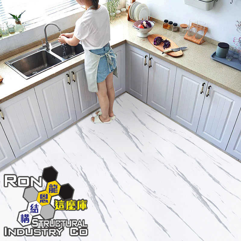DIY 自黏式地板貼 耐磨 耐刮 防水 60 CM X 100 CM 雪山白石【加厚防水耐磨】