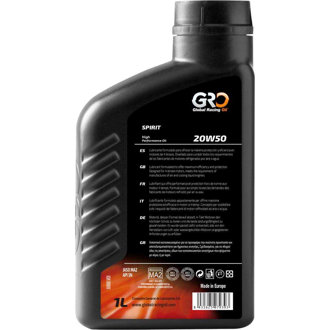 【車百購】GRO GLOBAL SPIRIT 20W50 重型機車機油 哈雷車型引擎專用