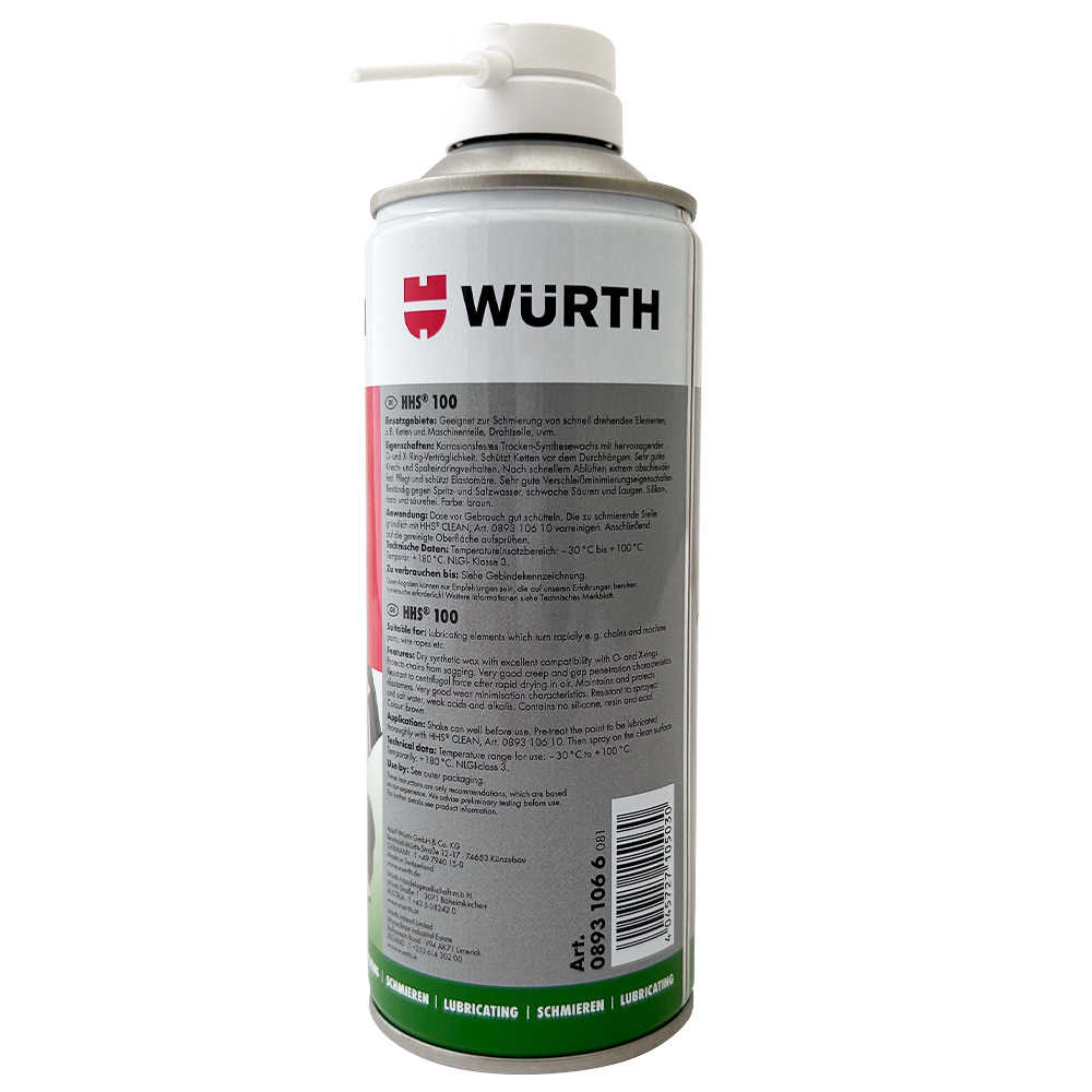 【車百購】 WURTH HHS 100 乾性潤滑劑 HHS DRYLUBE 乾性鏈條潤滑劑