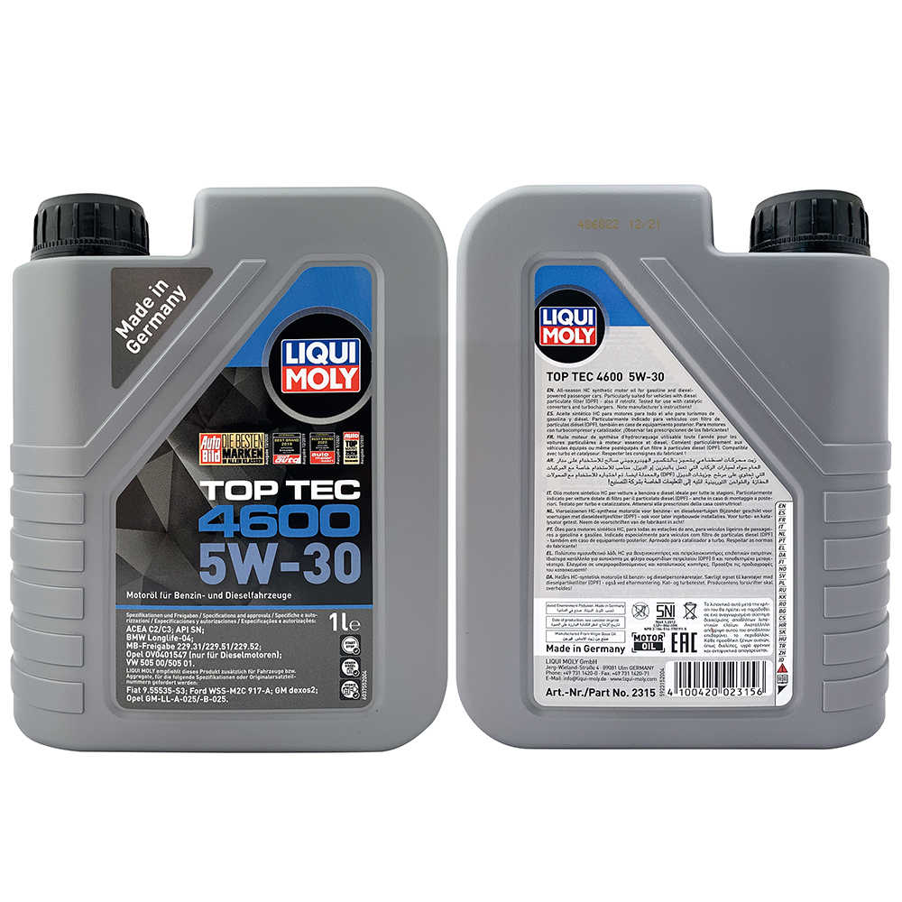 【車百購】 LIQUI MOLY TOP TEC 4600 5W30 全合成機油 長效型 DPF/SCR適用