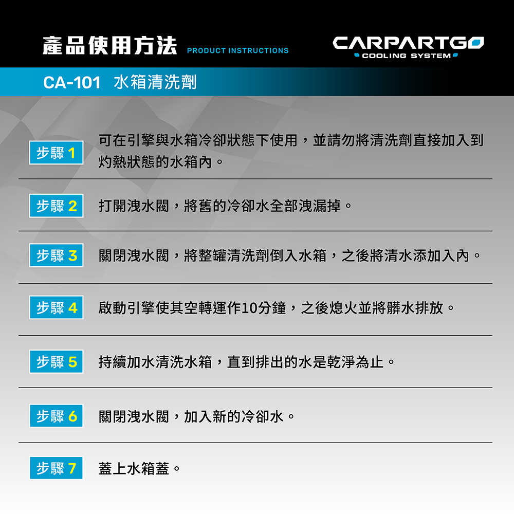 【車百購】 CARPARTGO 汽車水箱清洗劑