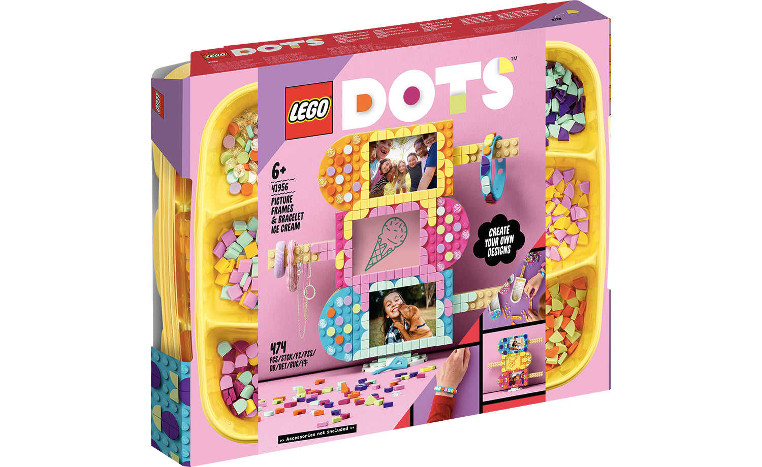 [飛米樂高積木磚賣店] LEGO 41956 DOTS-豆豆相框手環組-冰淇淋