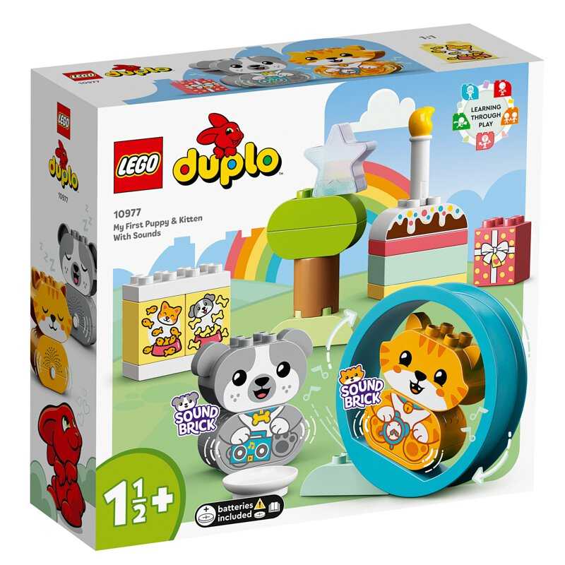 [飛米樂高積木磚賣店] LEGO 10977 Duplo-我的第一隻有聲小狗和小貓