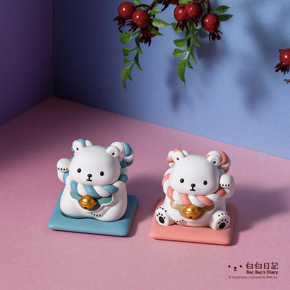 白白日記·招財白白公仔 [ 粉紅 / 粉藍 ] [預購]