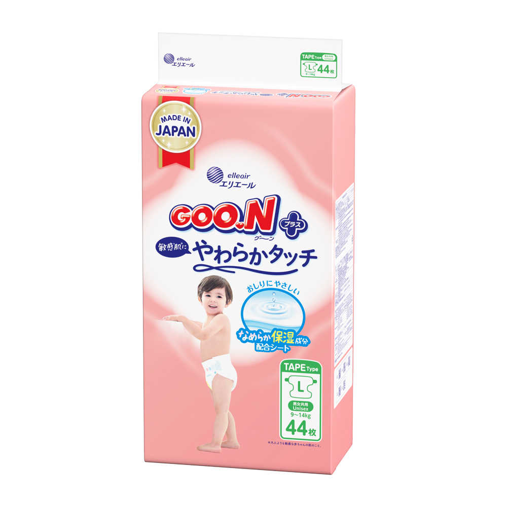 【日本大王GOO.N】境內版柔觸肌-黏貼型L(44片x4串/箱)
