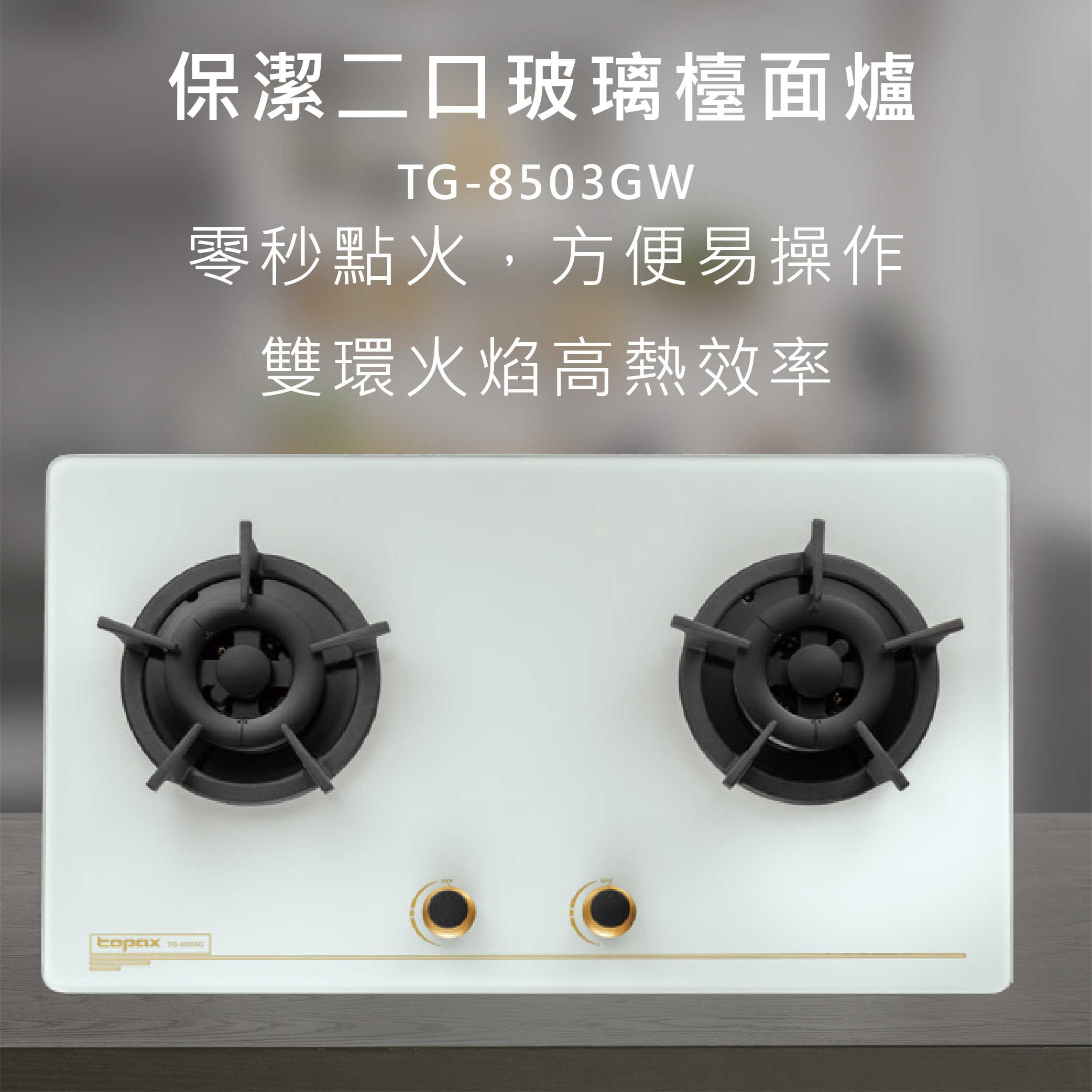 莊頭北【TG-8503GW】保潔二口玻璃檯面爐 全國配送.不含安裝