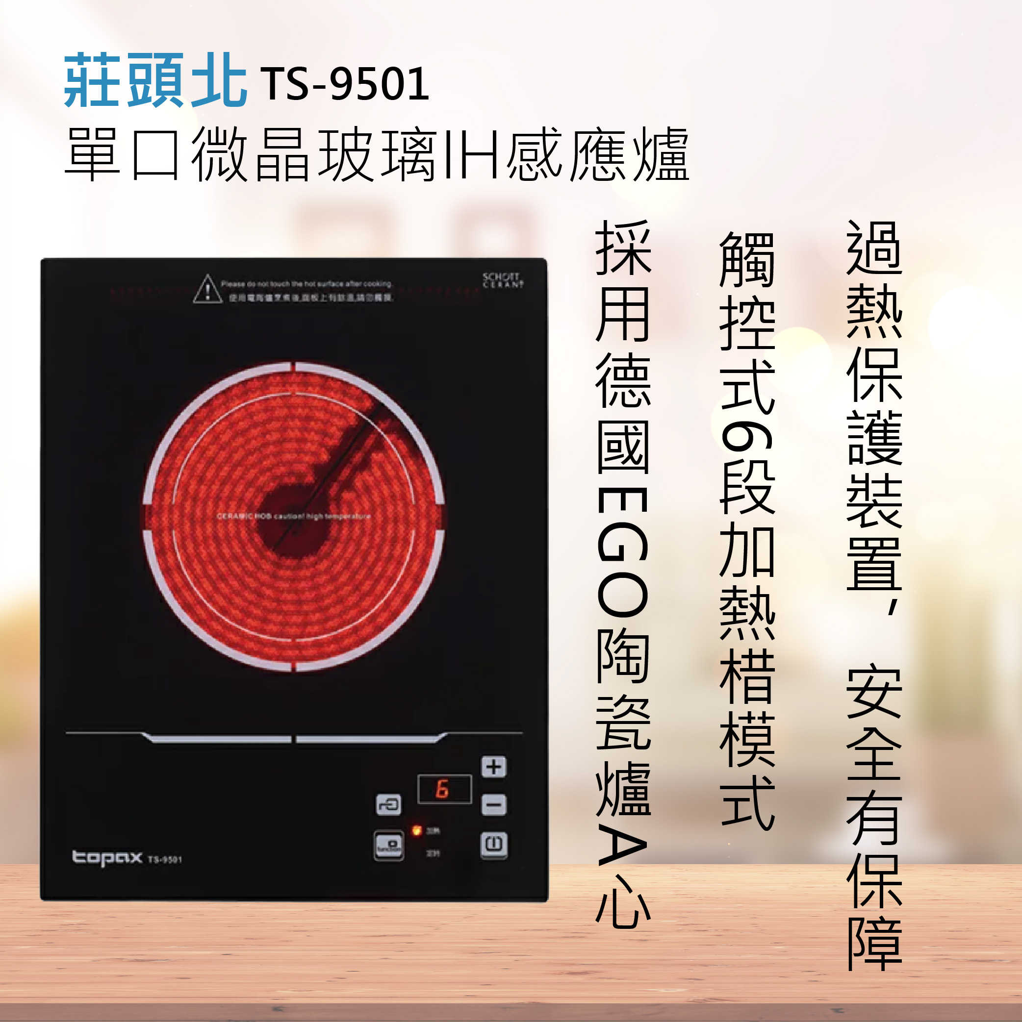 莊頭北【TS-9501】單口電陶爐 （迷你小宅系列） 全國配送.不含安裝
