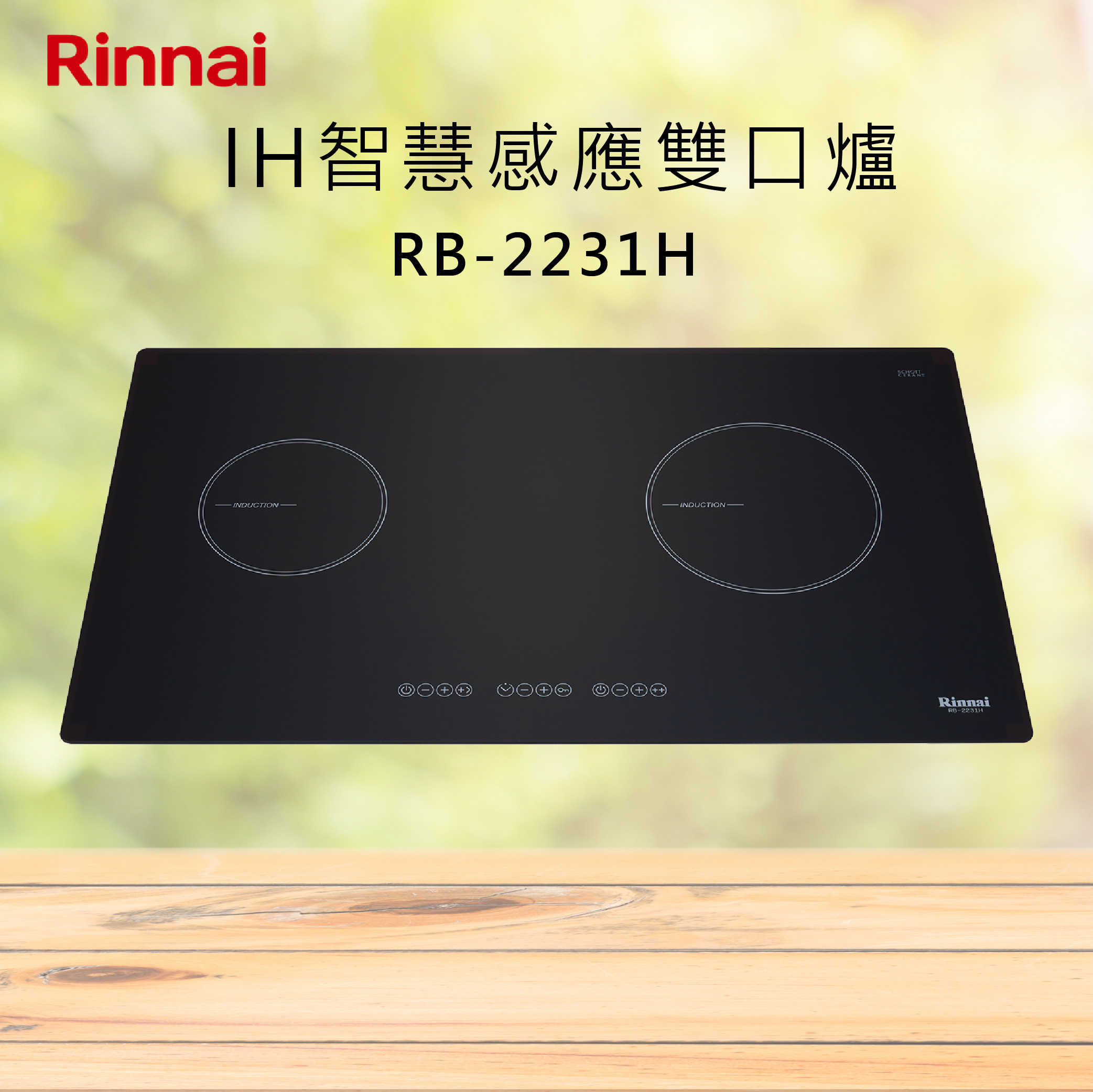 Rinnai林內【RB-2231H】IH智慧感應雙口爐 北北基安裝