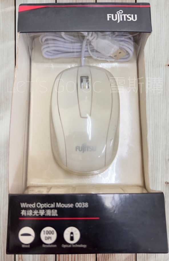 含稅附發票 全新庫存品 泡殼明顯泛黃！FUJITSU 富士通 AMH-100 USB2.0 有線 光學滑鼠 文書專用！