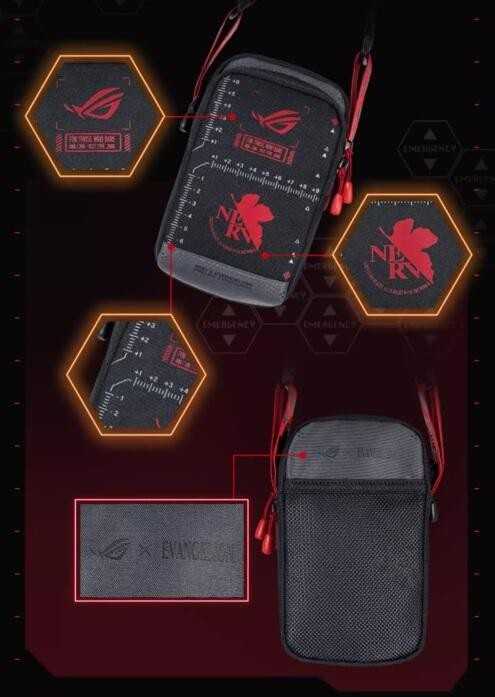 新莊民安《自取1200 正版新品》ASUS ROG 玩家共和國 福音戰士 EVANGELION EVA 肩背小包 小跨包