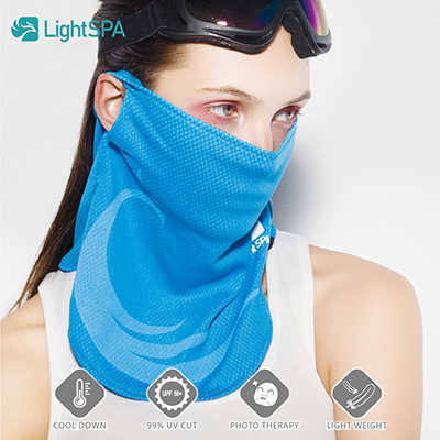 【LightSPA】防曬小物 美肌光波時尚運動防曬口罩 防曬披肩 耳掛 下擺加寬 5色