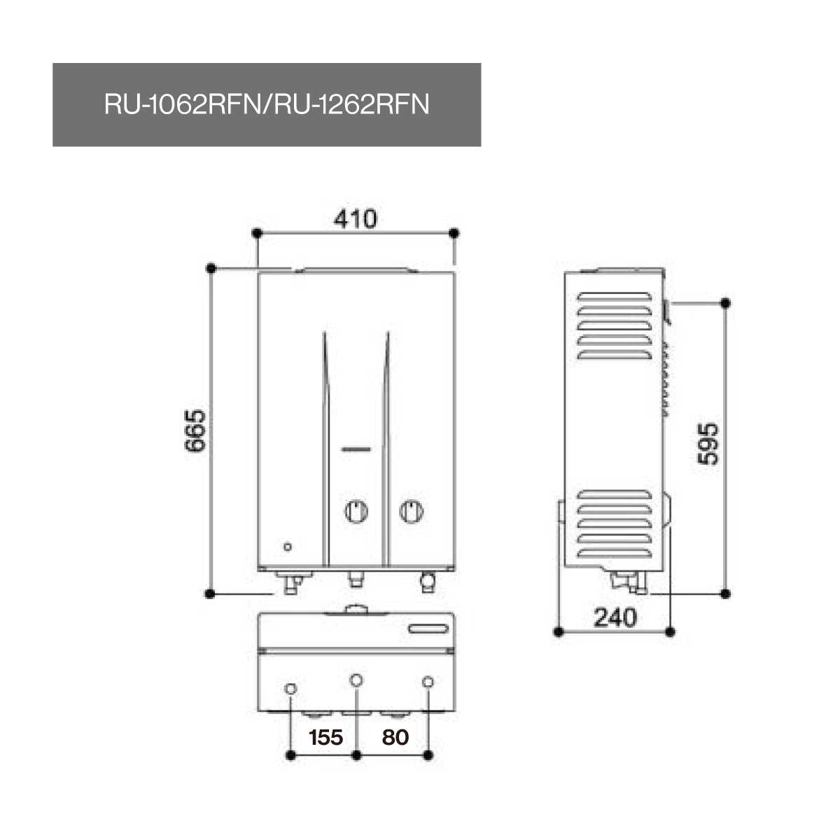 【樂昂客】(全省含安裝) RINNAI 林內 RU-1262RFN 屋外型 12L 自然排氣 熱水器