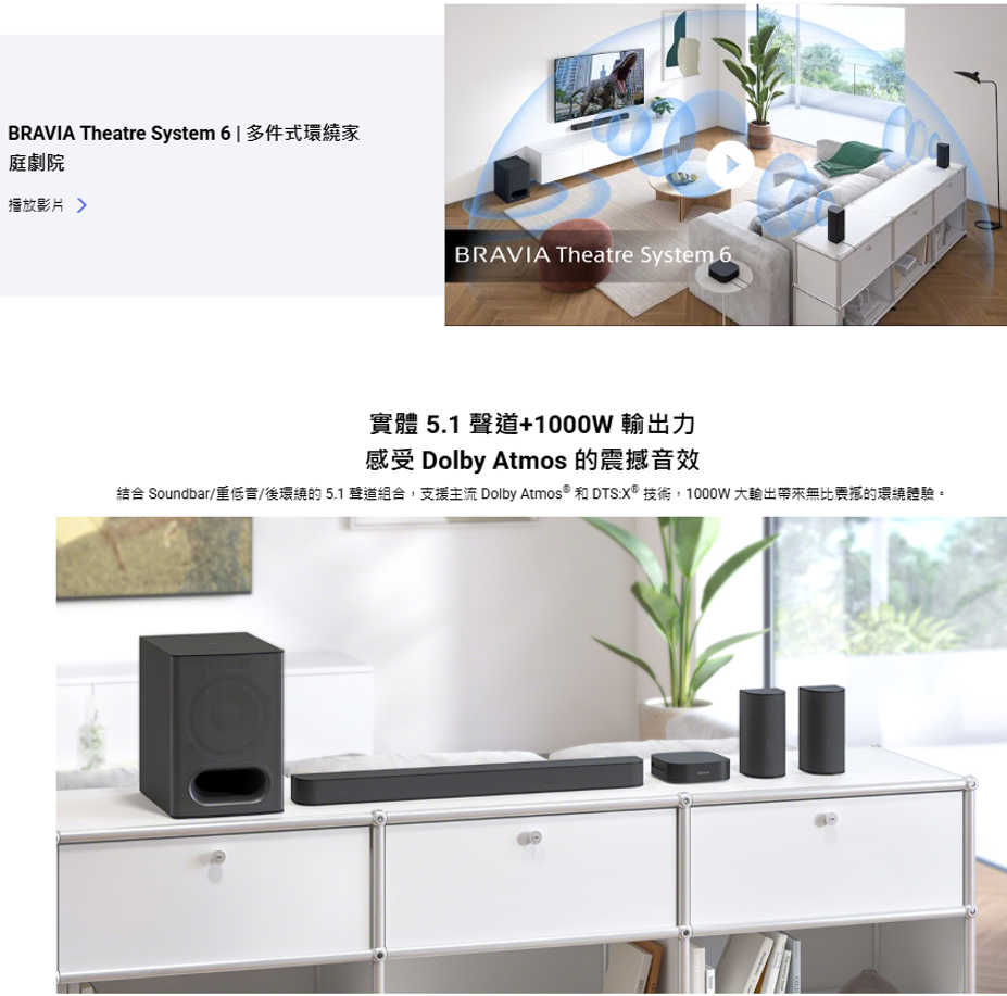 【樂昂客】新品上市 可議價 SONY HT-S60 5.1聲道環境家庭劇院 1000W 大輸出