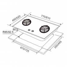 【樂昂客】含基本安裝 JTL 喜特麗 JT-GC209AF 雙口玻璃檯面爐（防空燒） 檯面爐