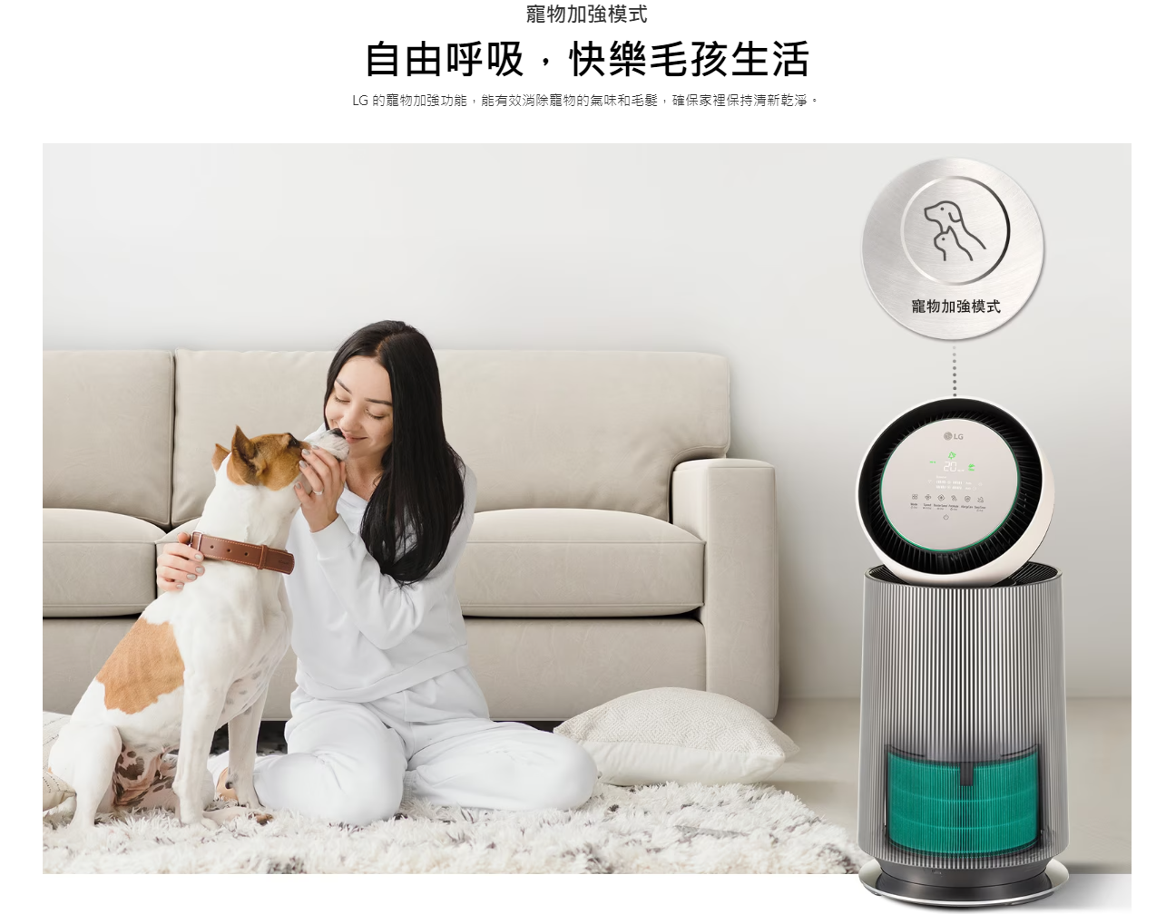 【樂昂客】LG 樂金 AS651DBY0 空氣清淨機  寵物功能增加版二代 適19坪單層 奶茶棕