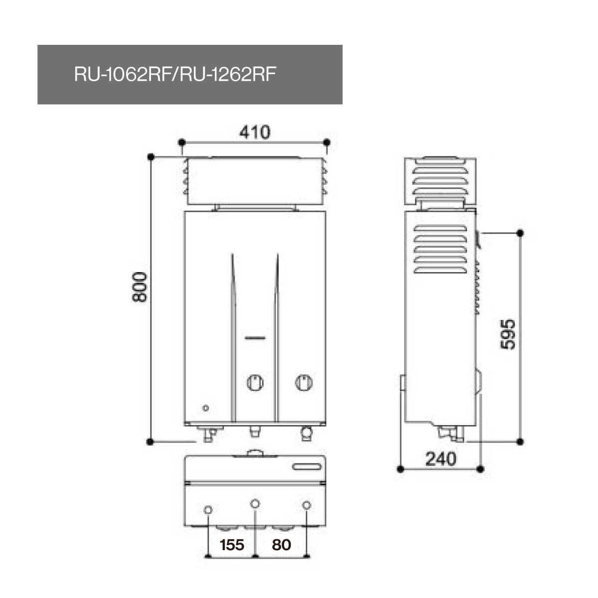 【樂昂客】(全省含安裝) RINNAI 林內 RU-1062RF 屋外型 抗風罩 10L 自然排氣 熱水器