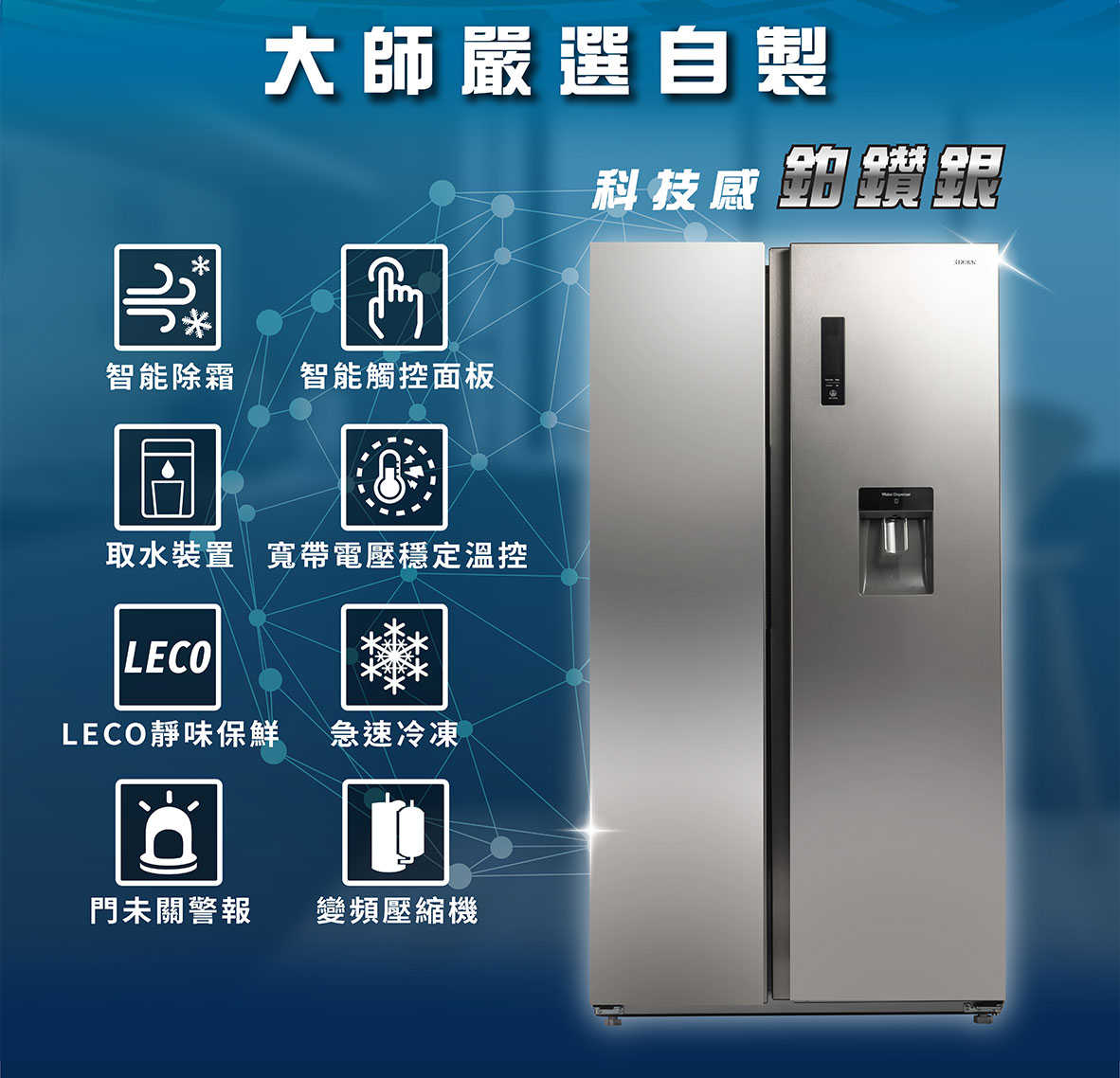 【樂昂客】領券折1000 含基本安裝 HERAN 禾聯 HRE-F5761V 570L 雙門 對開電冰箱 變頻 急速冷凍