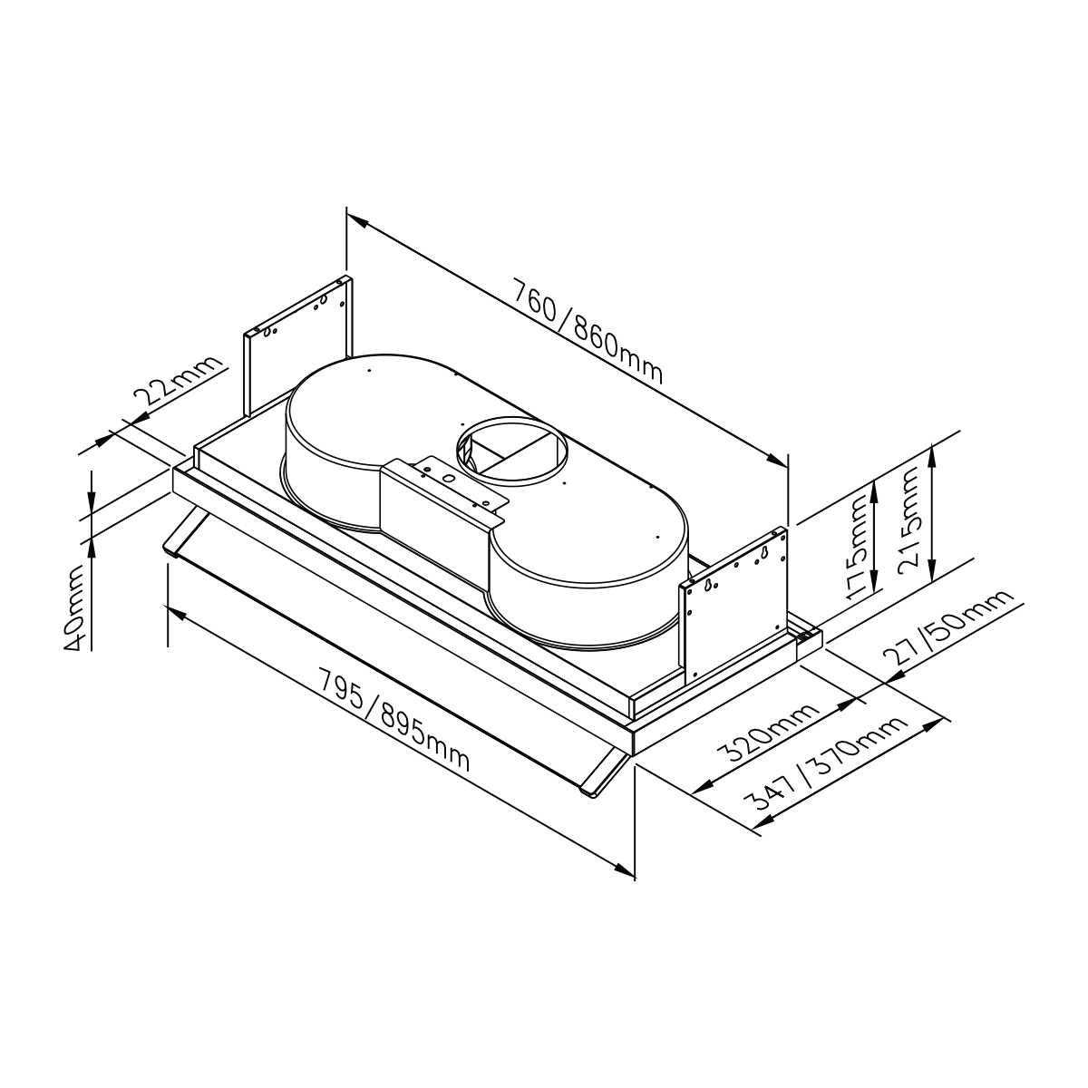 【樂昂客】(全省含安裝) RINNAI 林內 RH-8370 隱藏式 全隱藏雙用安裝 排油煙機 80CM