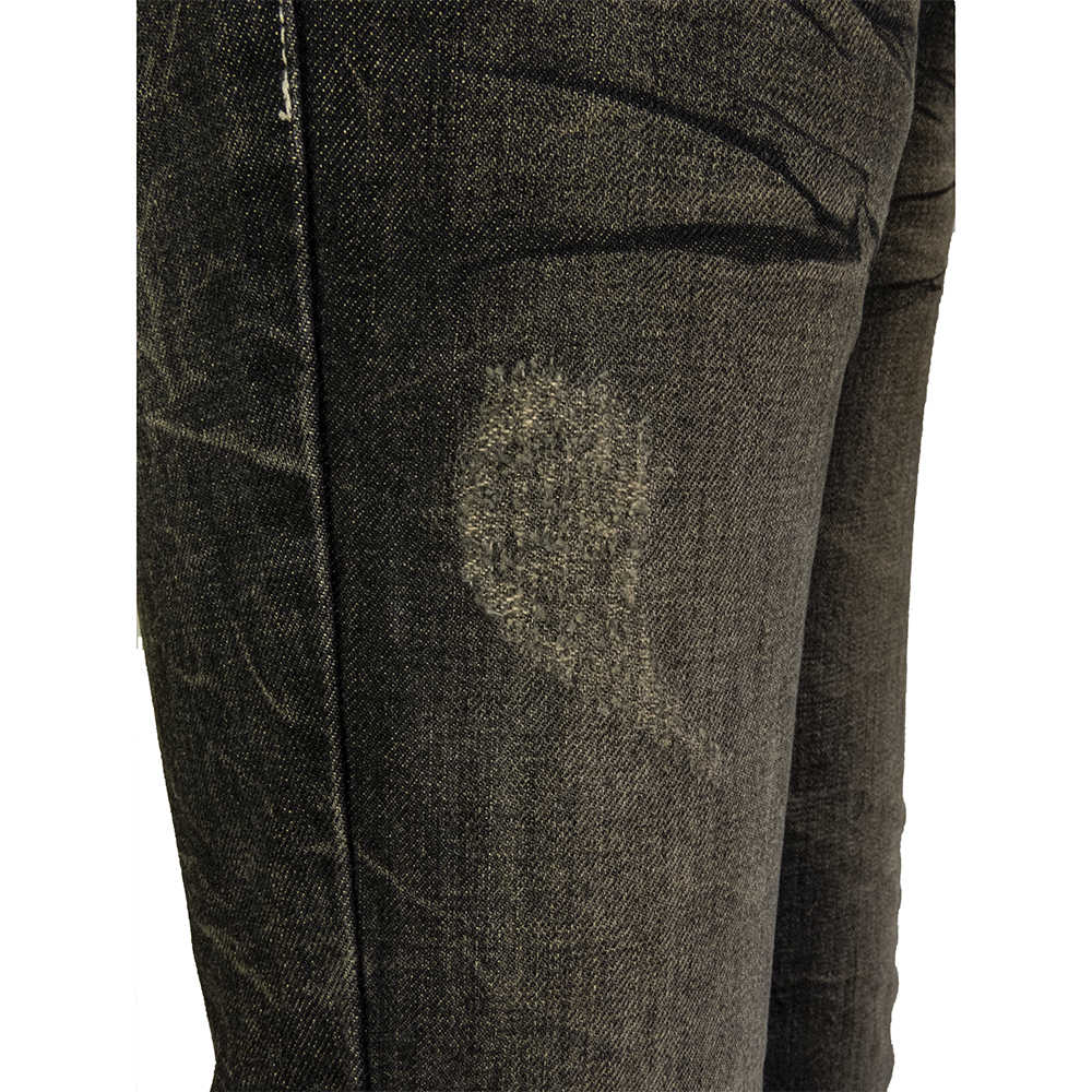 日本藍NIPPON BLUE 古銅刷色鎖鏈純棉直筒牛仔長褲 W30