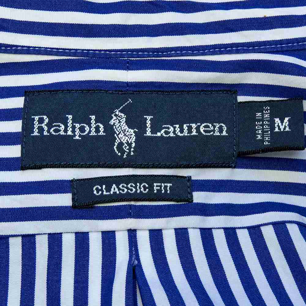 美國品牌Ralph Lauren POLO藍色條紋長袖襯衫