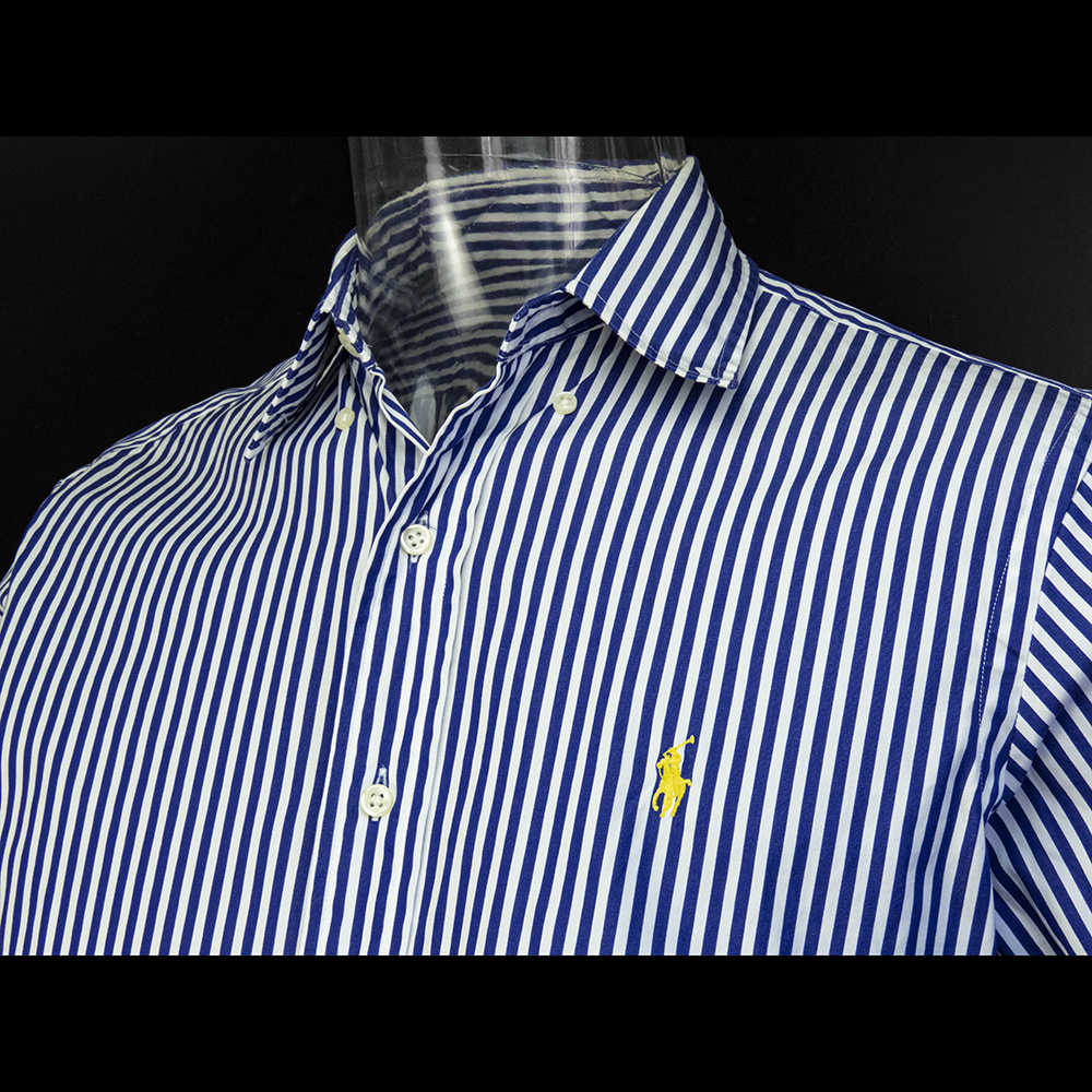 美國品牌Ralph Lauren POLO藍色條紋長袖襯衫
