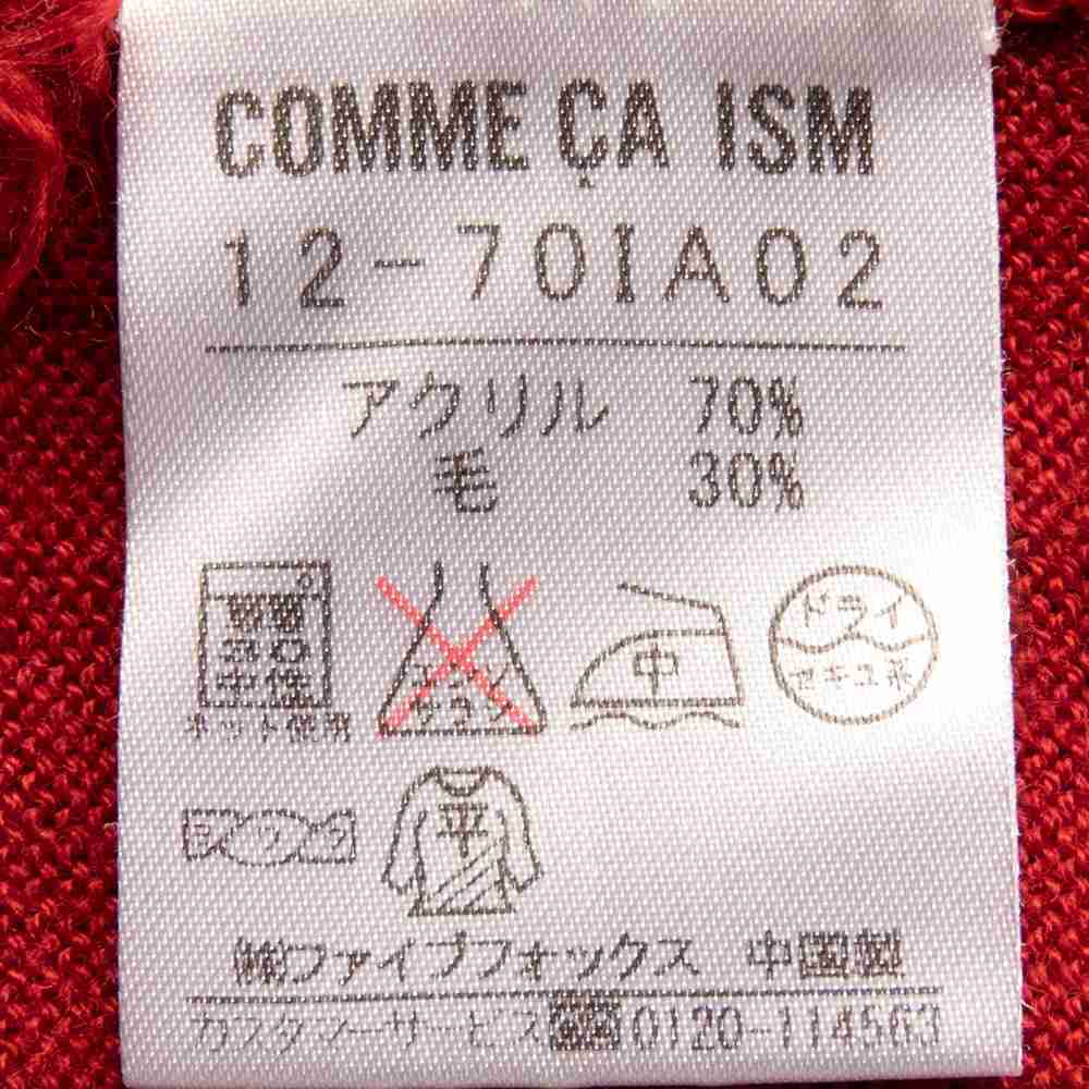 日本品牌COMME CA ISM紅色羊毛高領7分袖針織衫 L號