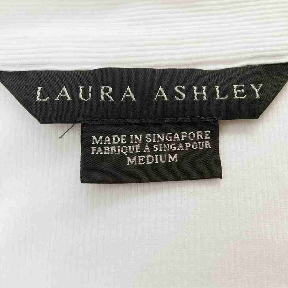 英國品牌Laura Ashley白色羅紋長袖襯衫 M號