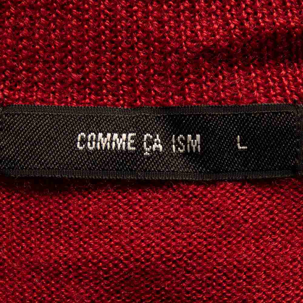 日本品牌COMME CA ISM紅色羊毛高領7分袖針織衫 L號