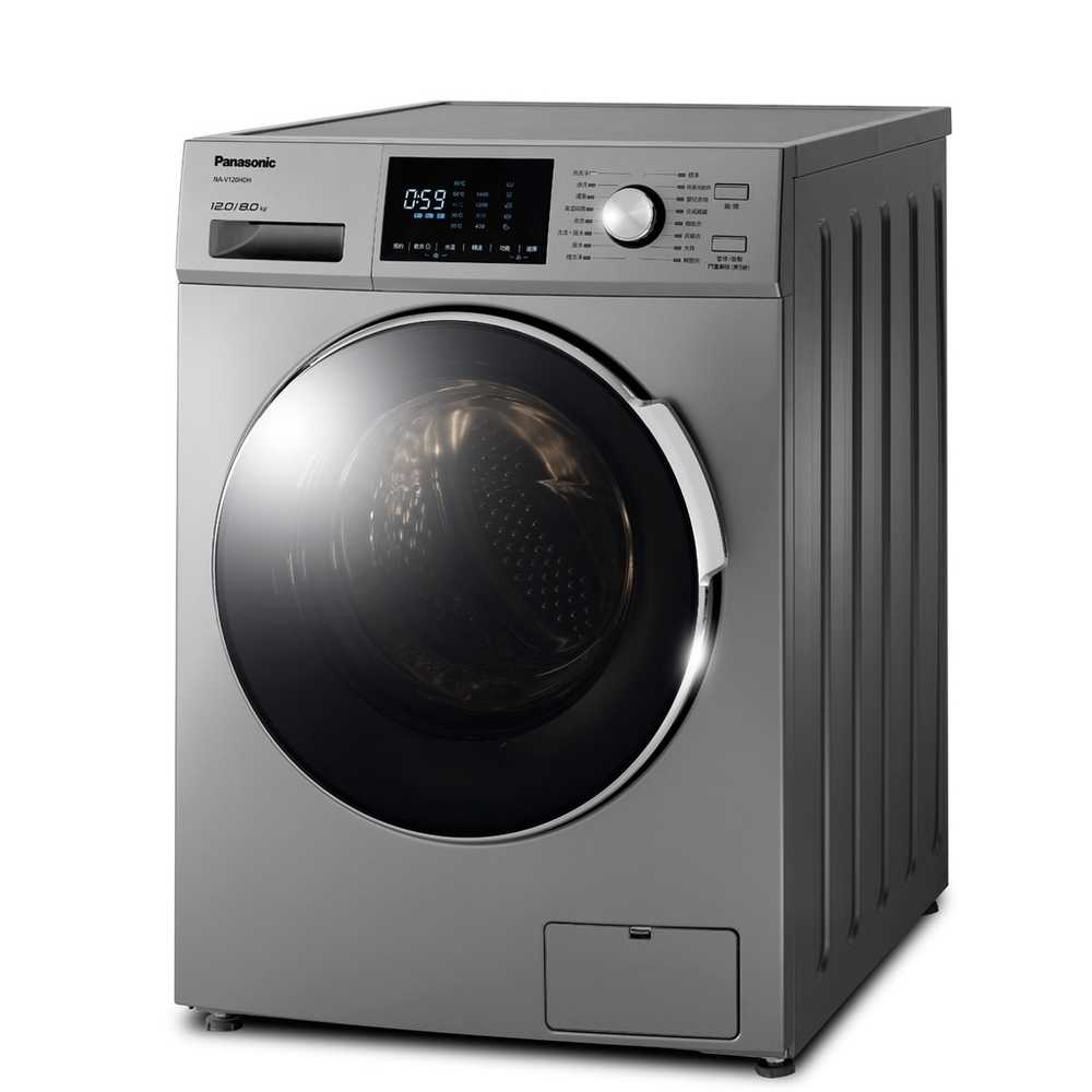 Panasonic 國際牌 12公斤溫水洗脫烘滾筒洗衣機-晶漾銀NA-V120HDH-G