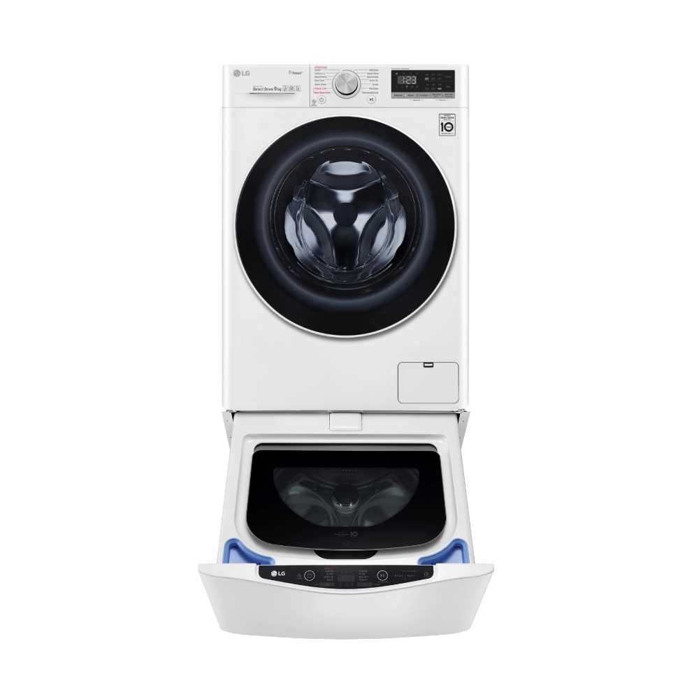 LG樂金滾筒洗脫烘9公斤+下層2公斤洗衣機 WD-S90VDW-WT-SD201AHW