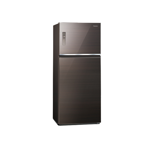 Panasonic 國際牌 422公升新一級節能雙門玻璃變頻冰箱-曜石棕 NR-B421TG-T