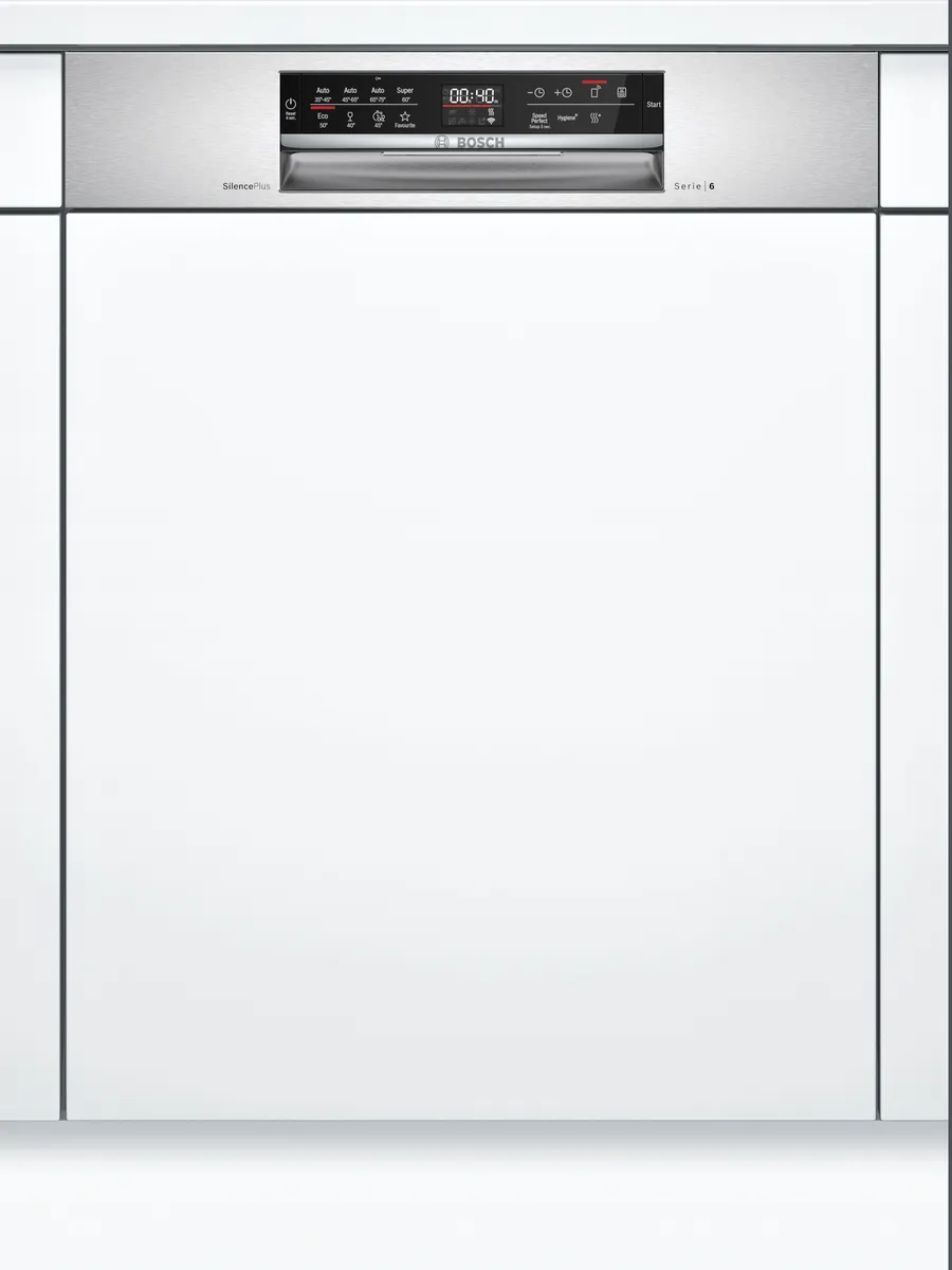 BOSCH 博世 60cm 6系列半嵌式洗碗機 SMI6HAS00X 8段洗程 安裝另議
