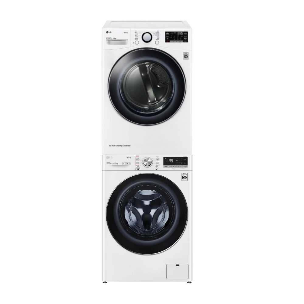 LG 樂金 上層10公斤免曬衣機+13公斤蒸洗脫滾筒洗衣機 WR-100VW+WD-S13VBW