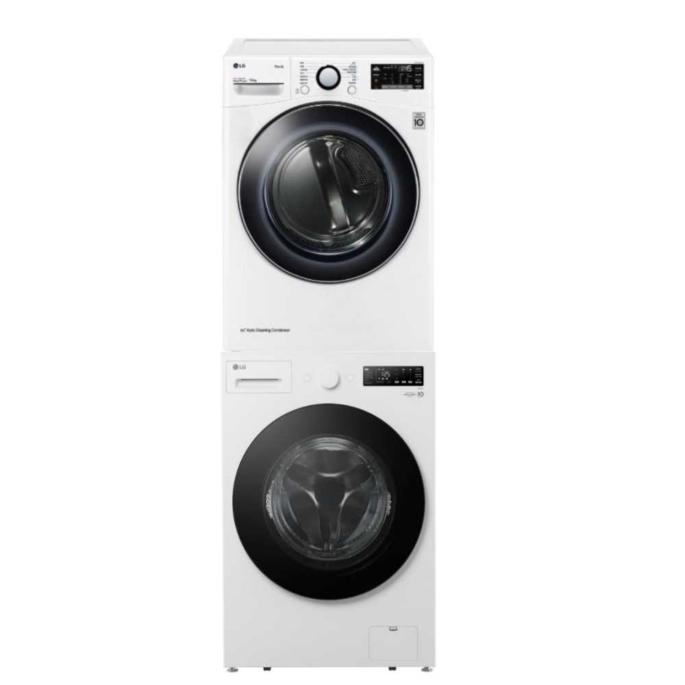 LG樂金 10公斤免曬衣機乾衣機+15公斤滾筒蒸洗脫洗衣機WD-S15NW+WR-100VW