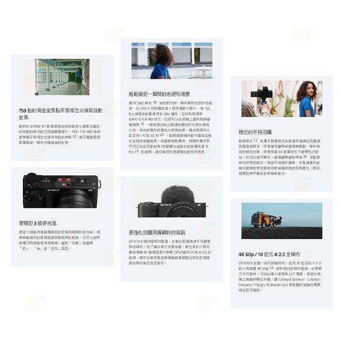 送註冊禮 SONY ZV-E10 II +16-50mm+GP-VPT2BT 手持握把組 台灣索尼公司貨 Vlog 直播