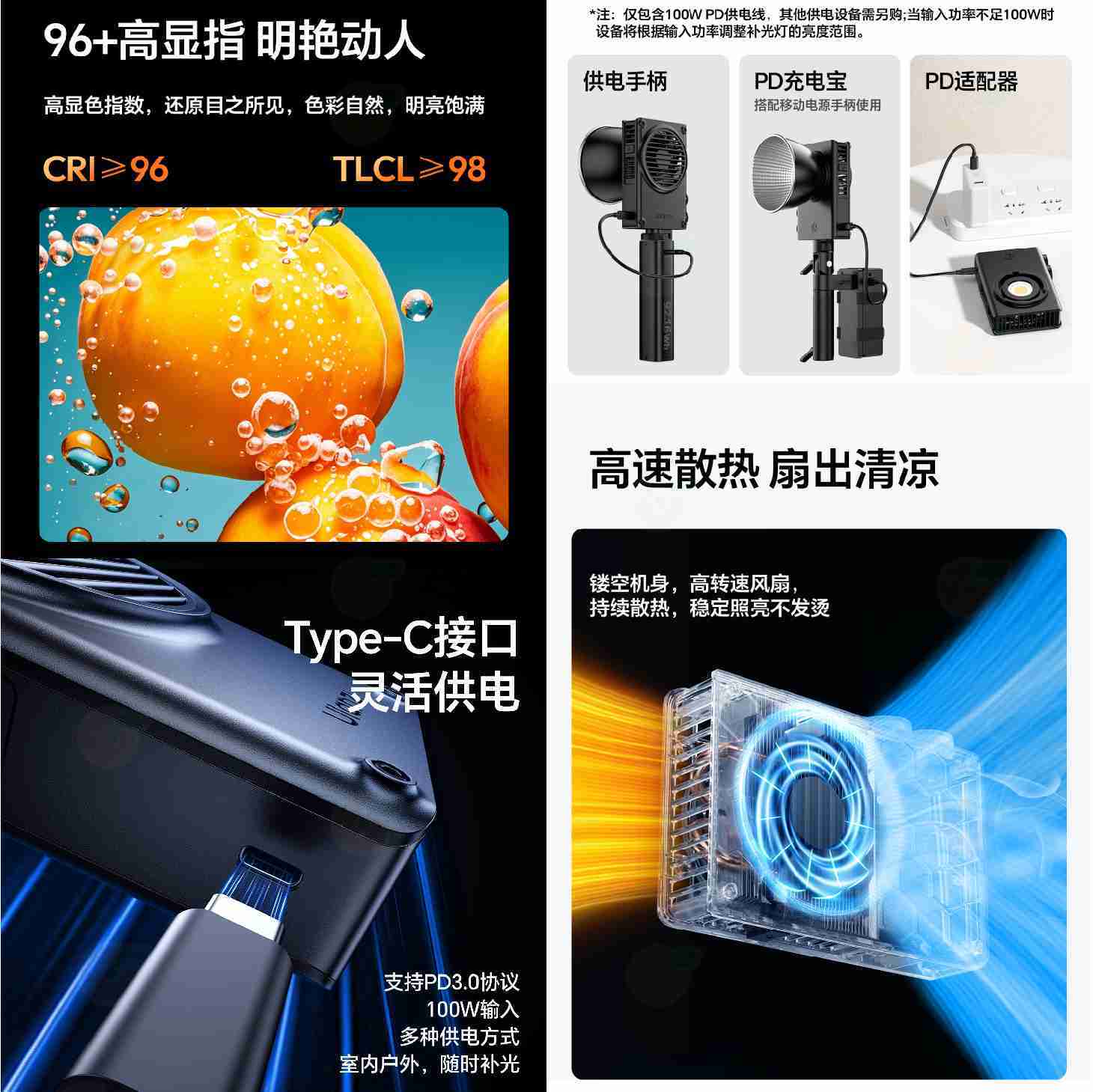 Ulanzi L099 C01 100W 雙色溫 COB補光燈 攝影燈 LED 持續燈 口袋燈 迷你保榮 Type-C