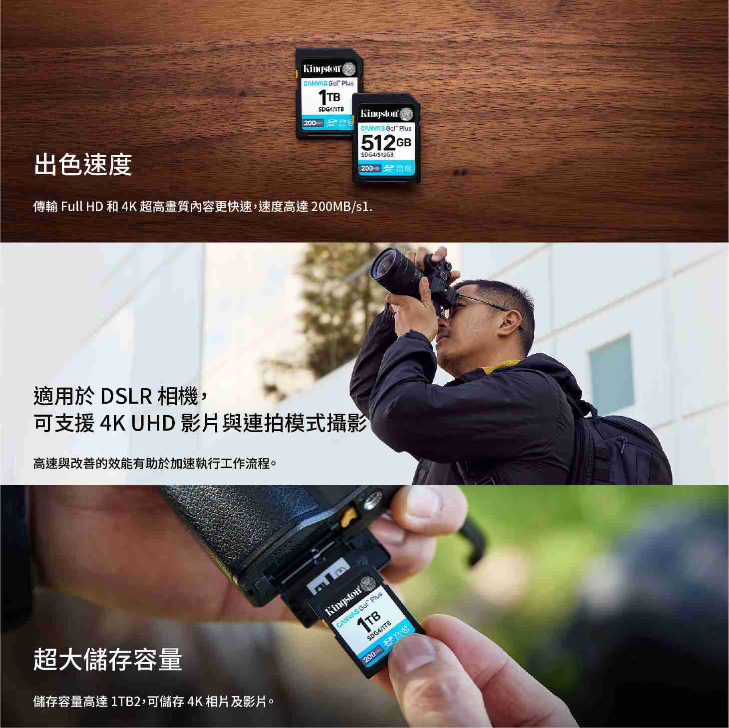 金士頓 Kingston SDG4 SDXC 64GB 128GB 256GB 記憶卡 讀取 200MB/s 4K